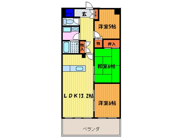 サウスビンの物件間取画像